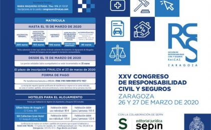 XXV Congreso de responsabilidad civil y de seguros en Zaragoza