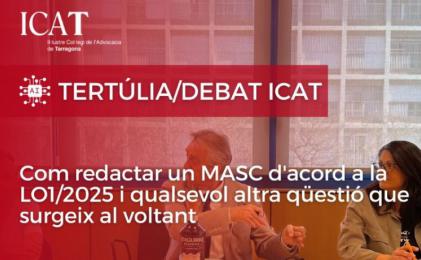 El ICAT programa una nueva sesión de la tertúlia sobre MASC