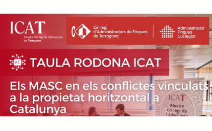 El ICAT programa una mesa redonda sobre MASC y propiedad horizontal